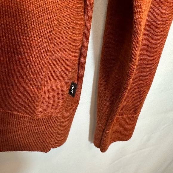 Michael Kors Mens Sweater M Melange Knit 100% Merino Wool Crew Neck Burnt Orange - Picture 7 of 11